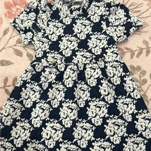 Janie and Jack Navy and Cream Floral Dress